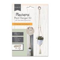 Macrame plant hanger with three bead square knot