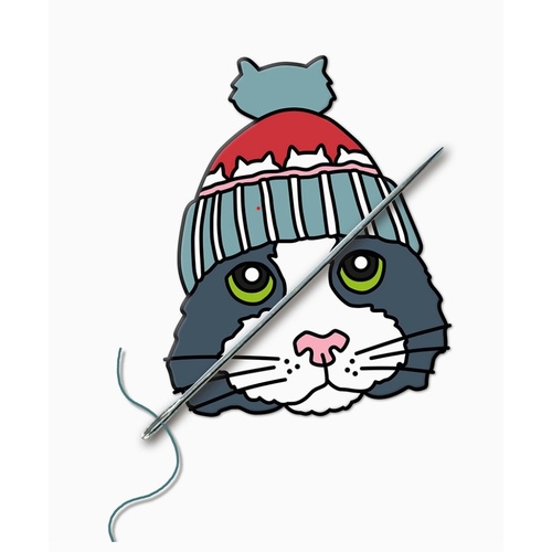Black &amp; White cat needle minder