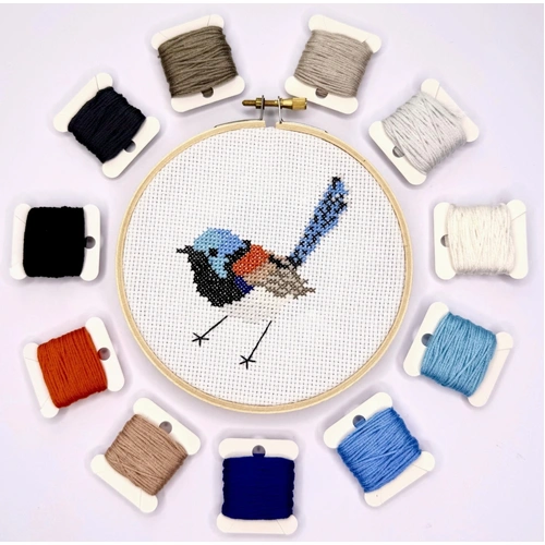 Lovely Fairy Wren cross stitch Kit