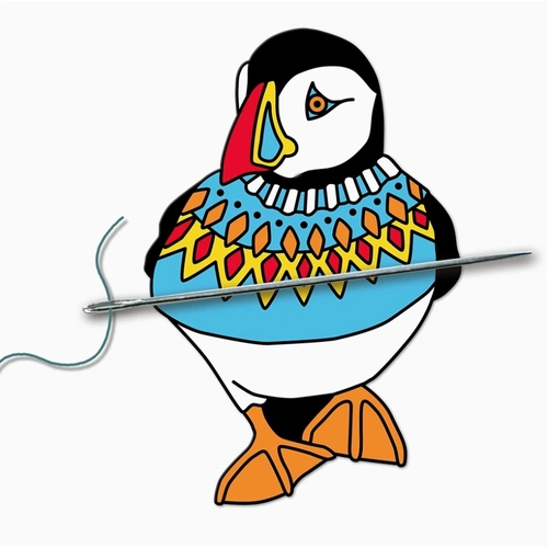 Woolly puffin needle minder
