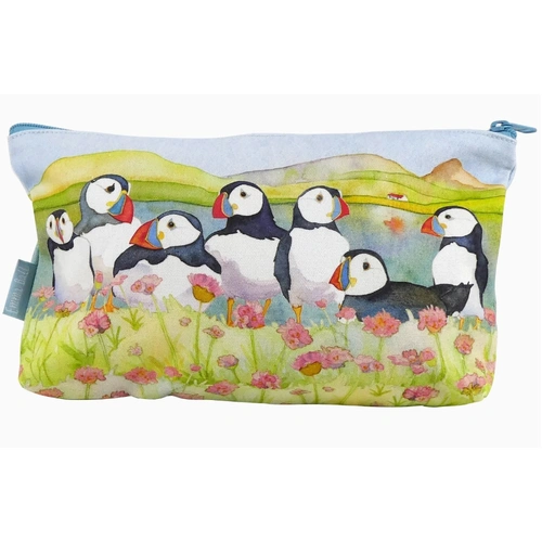 Sea thrift Puffins zipped pouch
