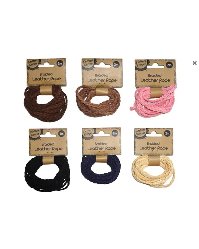 Braided leather rope